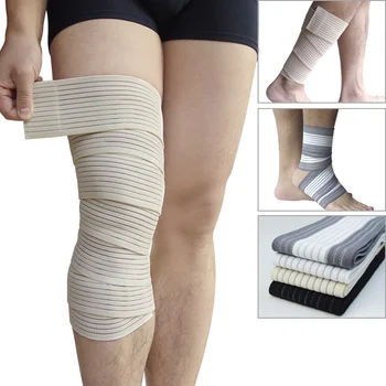 Natural do pulso e da perna de enlace de tecido com bandagem elástica para esportes joelho proteção