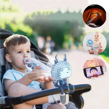 Ventilador para o Carrinho Carrinho do Ventilador Portátil ao ar livre Fã Clipe para o Bebê 600mAh USB Recarregável Portátil Ventilador de 3 Velocidades