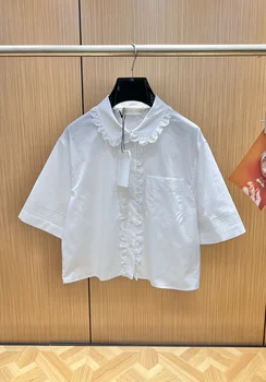 23 série de Verão dos super lindo o bordado pesado camisa, branca pura, limpa e muito apropriado para o desgaste de verão