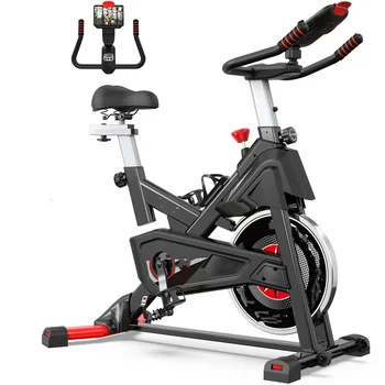 De Indoor Cycling Bicicleta Estacionária Magnético Bicicleta de Exercício, com Assento Confortável Almofada Titular iPad Monitor LCD, Correia de transmissão, Ciclo de Bik
