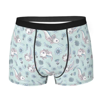 Axolotl Floral Padrão de marreca Edição da Primavera Cuecas Homme Calcinha de roupa íntima para Homens Confortável Shorts Boxer Briefs