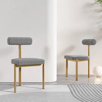 Designer Moderno E Cadeiras De Metal Dourado Pernas Minimalista Salão De Casamento Vaidade Maquiagem Cadeira Terraço Comedor Nórdicos Móveis