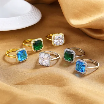 MODOMA 2023 Novo Multicolor Zircão de Abertura de Anéis Para as Mulheres de Luxo da Cor do Ouro Jóias de Casamento Vintage Design Estético de um Anel de Ouro