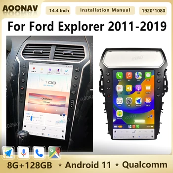 14.4 Polegadas Android 11 do Rádio do Carro Para Ford Explorer 2011-2019 Qualcomm GPS Navi Auto Estéreo Multimídia Vídeo Player Carplay Unidade