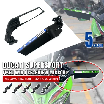 Para a Ducati Supersport 935 950 950S 2017-2022 2018 2019 Motocicleta Espelho Modificado Vento Asa de Rotação Ajustável Espelho Retrovisor