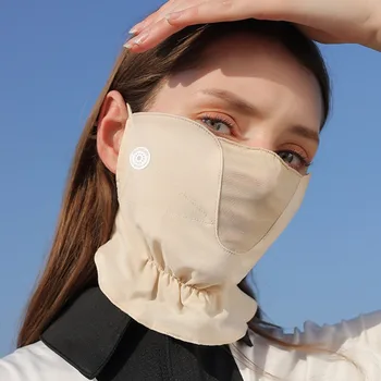 Verão Respirável Máscara Exterior Rosto Lenço Anti-uv Face Cover Lenço de Cabeça de Condução de Equitação de Caminhada Para as Mulheres de Esportes de Proteção contra o Sol