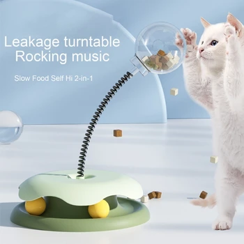 Engraçado Gato Alimentador de Brinquedo Provocando Faixa de Bolas da Base de dados de Brinquedo Interativo para o Interior Gatinho Alimentos Vazamento de Auto-Alimentador de Brinquedo de Estimação