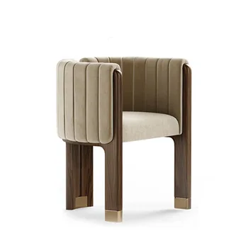 Madeira Moderna De Luxo Cadeira De Jantar Designer Cadeira De Aço Inoxidável Único De Personalização