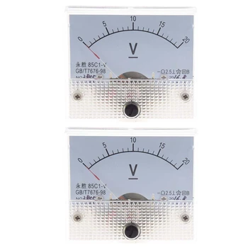 2X DC 0-20V 85C1-Classe V 2.5 Voltímetro Analógico Volts Medidor de Painel