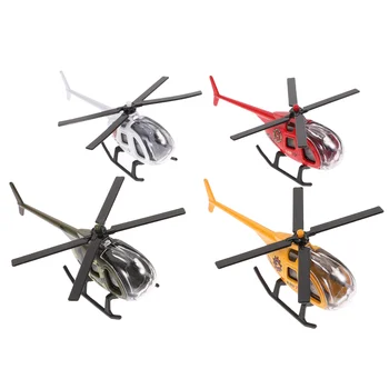 4 Pcs Garoto de Brinquedo para Crianças de Avião Modelo de Decoração de Quarto de Menino Liga Metálica de Mesa Helicóptero Ornamento Estatueta de Artesanato