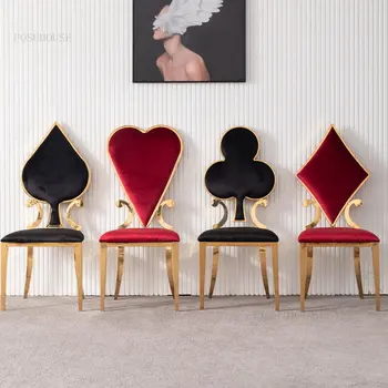 Designer nórdicos, Flanela de Jantar com Cadeiras Móveis para a Casa Minimalista, Moderna e Suave Almofada de Poker Cadeira de Jantar personalizado Cadeira de sala de Jantar