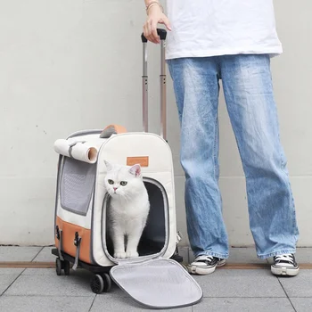 Gato e Cão Universal Gato Mochila de Grande Capacidade Gato Saco de Transporte Multifuncional Gato Cesta Respirável animal de Estimação Carrinho