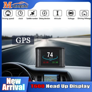 HD T600 Universal Carro Velocímetro HUD Projetor de 2.2 Polegadas Carro Head-up Display GPS taquímetro Carro HUD Carro LCD com Velocímetro