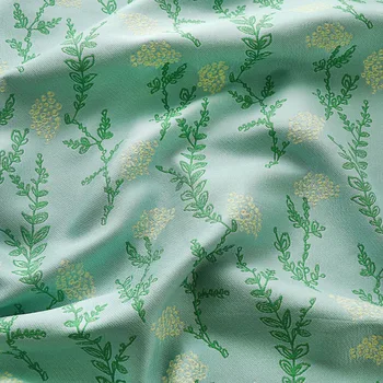 Alta qualidade de fio tingido jacquard tela Verde fresco pequeno alívio de dente-de-leão de costura de Roupas de bagagem moda pano do vestido de tecido