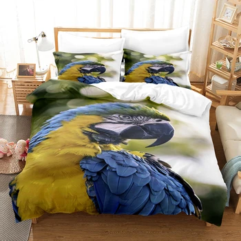 3DThe Papagaio Conjuntos de Cama de Capa de Edredão Conjunto Com Fronha Twin Completo, Rainha, Rei roupa de cama de Capa de Edredão