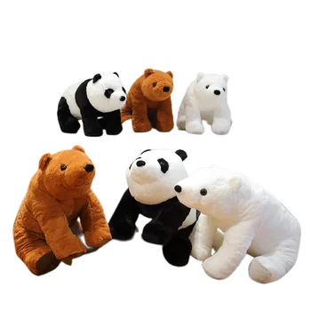 Novo Bonito Criativo Cartoon Sentado Panda De Pelúcia Boneca Branco Marrom Urso Polar Sofá Decoração Enfeite Meninas Crianças Presentes De Aniversário