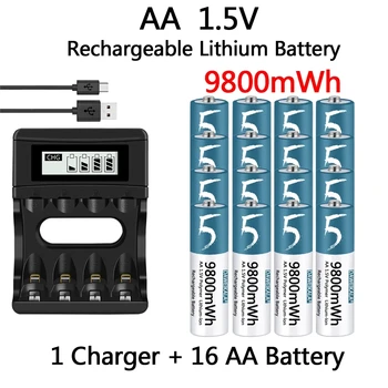 Bateria AA de 1,5 V bateria Recarregável de Polímero de Lítio-ion Bateria AA para o controle remoto de mouse ventilador Elétrico do brinquedo com carregador USB