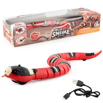 Eletrônico de Simulação de Cobra rastejante Brinquedo de Carregamento USB Cauda Swing Simulado Cobra para Crianças de Aniversário, Dia das Crianças Presentes