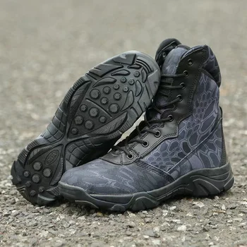 Topfight de Topo no Exterior Camuflagem Combate Botas Size37-46 Homens Bota Militar Laço Exército Sapatos Plus Size Caminhadas Botas de Deserto