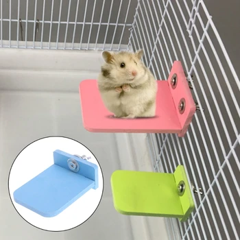 Hamster Plataforma De Cremalheira Do Suporte Retângulo De Gaiola De Madeira Colorida Placa De Brinquedos