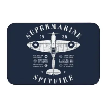 Supermarine Spitfire Porta Da Frente Tapete Anti-Derrapante Interior Avião De Caça Piloto De Avião De Avião Capacho Cozinha Entrada Tapete Carpete