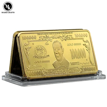 NÓS 100.000 Dólares de Barras de Ouro, Ouro Chapeada Metal Artesanato Thomas Woodrow Wilson Moeda Comemorativa Coleção de presentes de natal