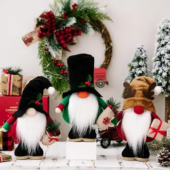 Macio do Algodão dos Pp Material Exclusivo Festivo do Natal sem Rosto de Boneca de Pé, Longa Barba, Nariz Grande Escandinavos Idosos Gnome para o Lar