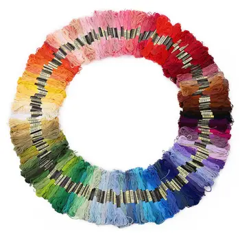 Multicolor de Ponto de Cruz, Fio dental Segmentos de linha para Bordado Algodão, Costura Meadas Novelo de Artesanato Kit DIY de Costura Ferramenta
