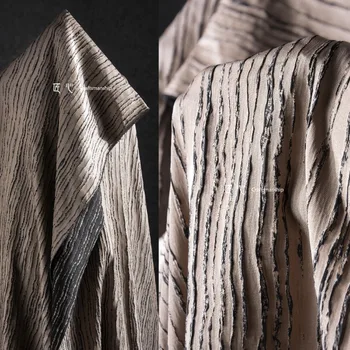 Brown, de Ferro Fundido, Grão de Madeira em Tecido Jacquard Criativo Gradiente Faixa de Textura Reconstrução DIY Vestuário de Tecido