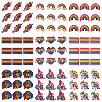 Pulaqi 10PCS LGBT Patch do arco-íris Atacado Patches de Ferro Em Patches Para o Vestuário Adesivo Faixa de Atacado Dropship Patch Personalizado