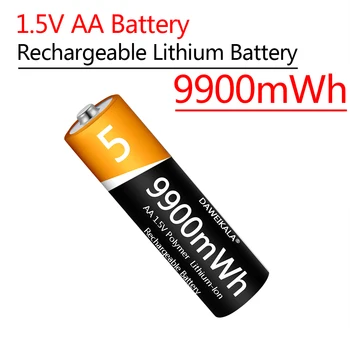 Bateria AA de 1,5 V AA bateria Recarregável de íon de lítio do Polímero da bateria 9900mWh para controle remoto de rato pequeno ventilador Elétrico do brinquedo