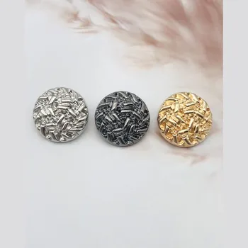 Costura Botões de Metal DIY Rodada em Relevo de Ouro Casaco Jaqueta de Terno Camisola de Lã Botão 10PCS/Lot