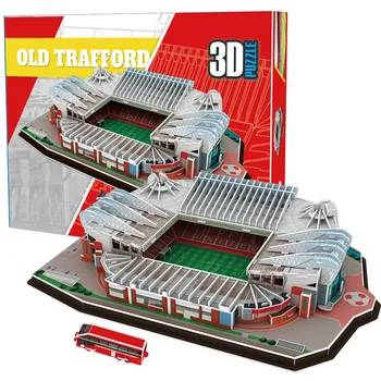 Jigsaw 3D Padrão de Old Trafford, Estádio do Manchester United, Brinquedos de Papel de Quebra-cabeça de Tamanho Grande SZ