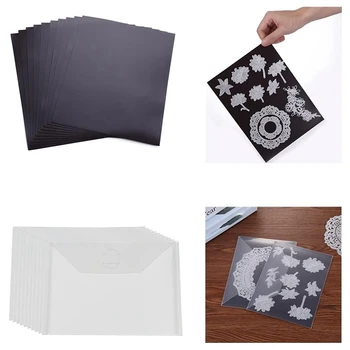 10 Pack Resistente Claro Envelope Plástico Bolsos Do Armazenamento Conjunto Kit Para Corte Morre Estêncil Kit De Armazenamento