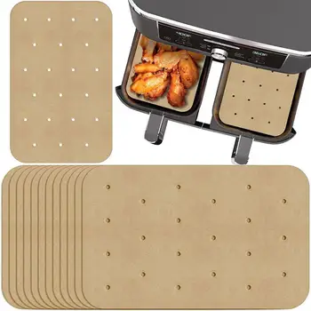 Air Fryer Forminhas De Papel 100 Papel Manteiga Papel Vegetal Retângulo De Cozinha Antiaderente Forro Acessórios Resistentes Ao Calor Para O Ar