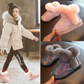 2023 de inverno, de algodão, botas de pelúcia botas curtas grossa impermeável princesa botas de neve de Meninas botas botas para crianças