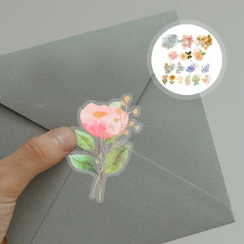 3 Conjuntos de Adesivos de Flores Auto-adesivo de Flores Mão de Conta DIY Scrapbooking Floral de Plástico em Massa