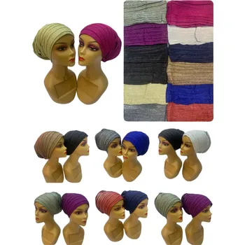 Muçulmano de Dobramento Cocar de Turbante Cap Brilho Interior do Tecido Hijabs Bonnet Árabe envolver a Cabeça Hijab Underscarf Caps Islâmica 12pcs/pack