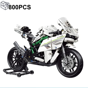 800PCS Técnico H2R Motocicleta Blocos de Construção da Cidade de Moto Locomotiva Veículo de Corrida, Tijolos de Brinquedos, Presentes Para Crianças Meninos Meninas rapazes raparigas