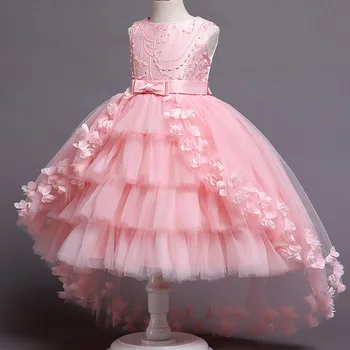 Pequena Princesa Cor-De-Rosa Glitter Tutu Vestidos De Verão Criança Meninas A Festa De Aniversário De Dança Cauda Do Vestido De Vestidos Para Meninas 3 5 7 10 11 Y