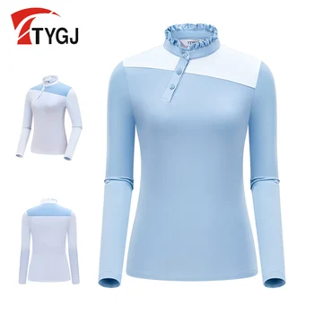 TTYGJ 2023 golfe desgaste Mulher roupas Slim Fit Shaping Superior ao ar livre, Resistente aos UV Elástico de Secagem Rápida, de Manga comprida T-shirt de Esportes