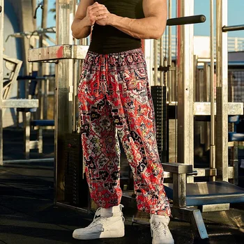 Homens de calças de Moletom-Americana do Estilo Streetwear Moda Casual Calças de Desporto de Verão de Fitness Treino de corrida Calças Soltas Calça