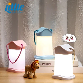 Toque Dimmable Interior de Cabeceira Animal Bonito Humanos Indução Lâmpada para Crianças Quarto USB Recarregável LED Luzes de Parede