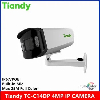 Original Tiandy marca TC-C14DP 4MP construir no MIC IP67 construir em 4 de luz branca 24 horas de vídeo de Cor completa do ip Câmera