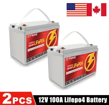 2PCS 12V LiFePO4 Bateria de 100AH Com a BMS de Energia de Lítio Carrinho de Golfe Baterias RV campistas off-road Fora-grade de energia Solar