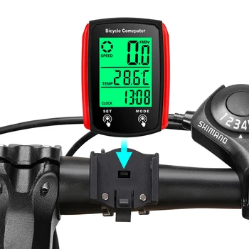 Impermeável Bicicleta com Fio Velocímetro de Bicicleta Display LCD Digital da Velocidade do Computador Odômetro inglês Acessórios da Bicicleta