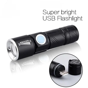 USB Built-in bateria Recarregável com duração Lanterna Q5 3 modos de mini Zoom flash de Luz Impermeável Tático Camping Bike Tocha