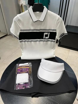 2023 Novo Vestuário de Golfe de Mulheres Short Sleeve Top de Lazer ao ar livre Slim Fit Sensação de Frio de Malha Camisa de Secagem Rápida PÓLO de Esportes Shir