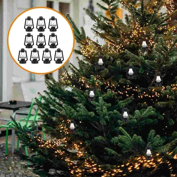 10 Pcs Retro Decoração De Casa De Mini Lâmpada De Querosene Modelos De Lanterna Natal De Luz De Plástico Adornam
