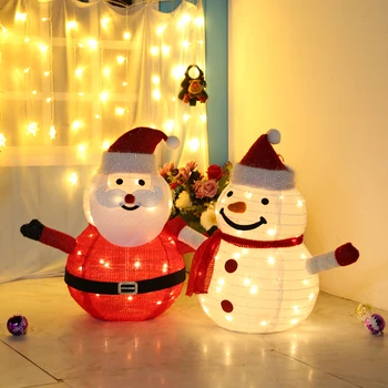 Iluminado Natal Papai Noel, Boneco de neve 40LED Brilhante de Luz para a Decoração do Natal Luz Exterior Festa de Natal Decoração de 2023
